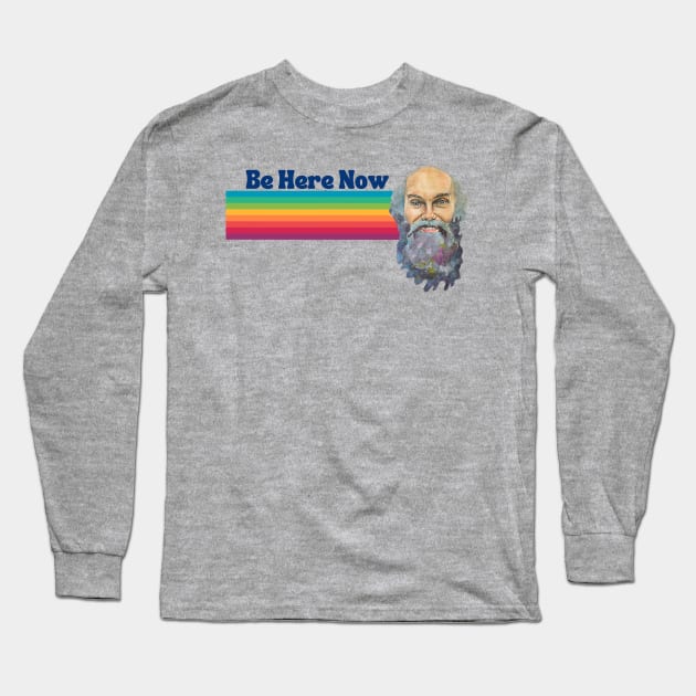 Ram Dass Rainbow Long Sleeve T-Shirt by karenpaytonart